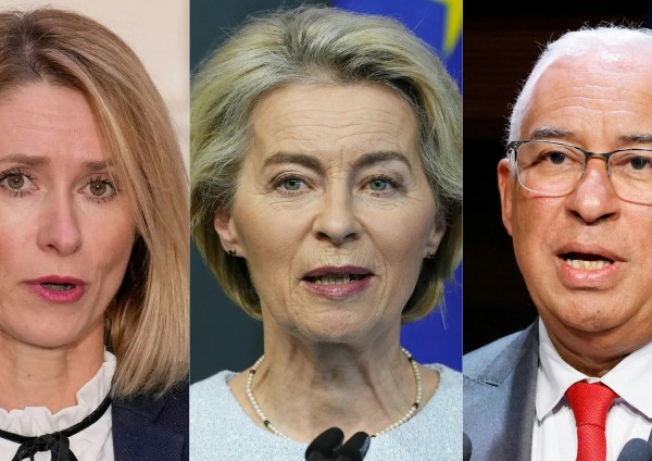 Kaja Kallas, Ursula von der Leyen e Antonio Costa