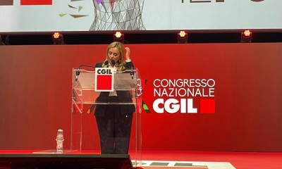 Giorgia Meloni al congresso della Cgil