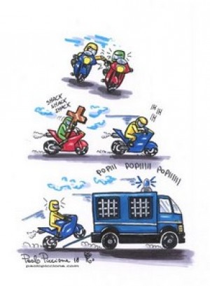 Il centauro pinzatore, vignetta di Paolo Piccione