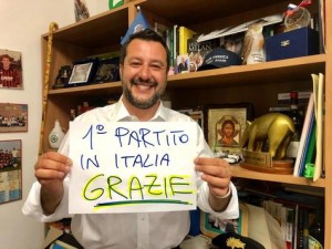 La Liga de Salvini canta victoria Gana las elecciones seguido por el PD y el M5S de Di Maio