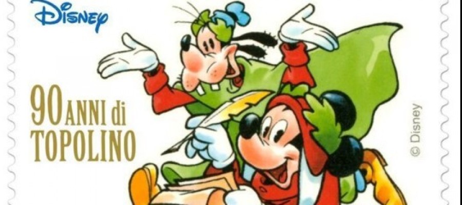 Topolino fa novantanni,  festeggiato in otto francobolli firmati Cavazzano