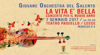Lecce - La vita è bella, il concerto per il nuovo anno della Giovane Orchestra del Salento