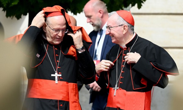 Il cardinale Parolin con il primate d&#039;Ungheria