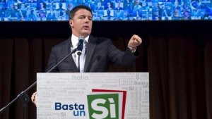 Il premier Renzi, referendum su futuro paese non sul mio