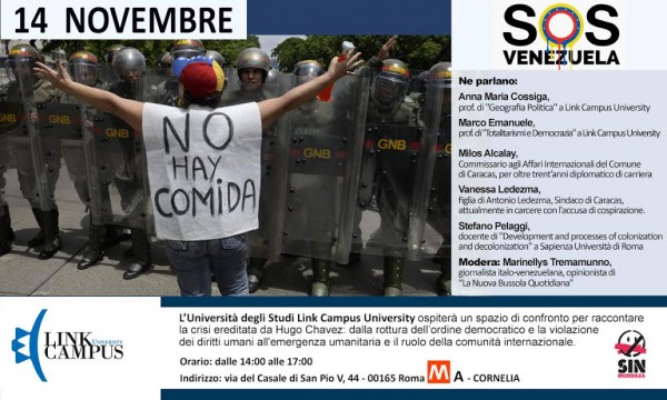 “SOS VENEZUELA” Roma, 14 novembre 2016, Link Campus University