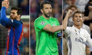 Buffon, Messi y Cristiano candidatos a mejor jugador de la Uefa