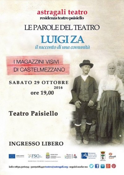 Lecce - Le parole del teatro, &quot;I magazzini visivi di Castelmezzano&quot; con Gigi Za e Teresa Grippo