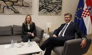 Giorgia Meloni con l&#039;omologo croato, Andrej Plenkovic.