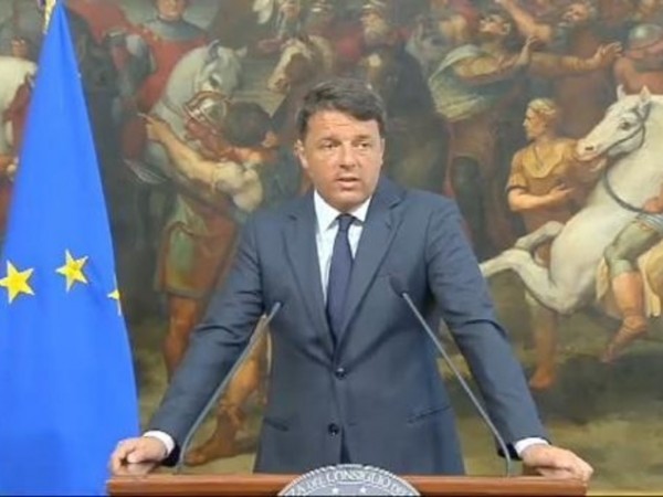 Terremoto nel centro Italia, dichiarazioni alla stampa di Renzi