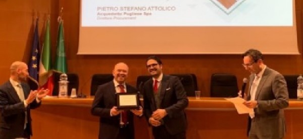 Premio al Direttore Procurement AQP, tra i più giovani Manager del centro sud Italia