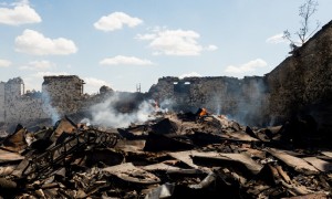 Distruzioni nell’area di Kherson, Ucraina