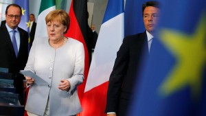 Merkel, Hollande and Renzi celebrate Europe in mini-summit after Brexit blow