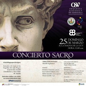 La Orquesta Sinfónica de Venezuela realizará un “Concierto Sacro” en el Aula Magna