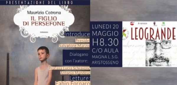 Taranto - Maurizio Cotrona con &quot;Il figlio di Persefone&quot; oggi al Liceo Aristosseno