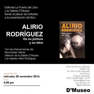 Presentan libro sobre el artista Alirio Rodríguez  en la Galería D’Museo del Centro de Arte Los Galpones
