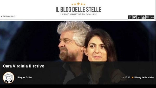 Cara Virginia ti scrivo, Grillo blinda la Raggi