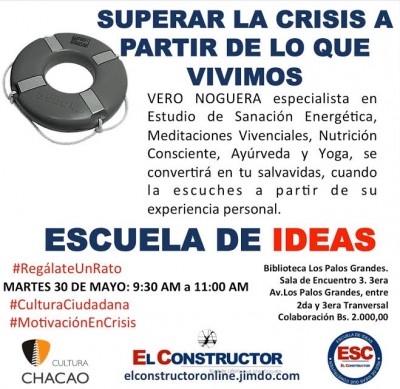 Charla para superar la crisis de lo que vivimos  ofrecen Escuela de Ideas y Cultura Chacao en la Biblioteca LPG