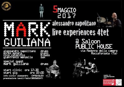 Il batterista statunitense Mark Giuliana il 5 maggio arriva a Taranto: masterclass e concerto al Saloon Public House
