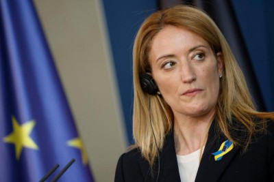 La presidente del Parlamento Europeo Roberta Metsola in viaggio per Kiev