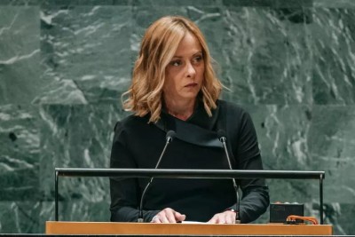 La premier Giorgia Meloni all&#039;Onu nel 2024