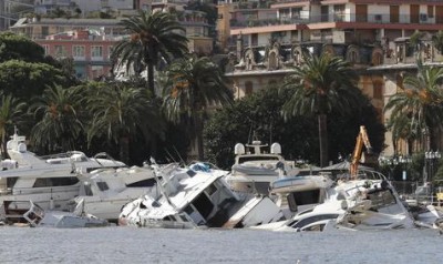 Puertos turísticos destruidos, el impacto del mar y las lluvias en Rapallo