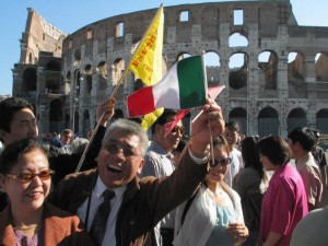 turistas chinos en Roma (Italia)