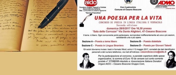 Seconda edizione di una poesia per la vita a Cesano Boscone
