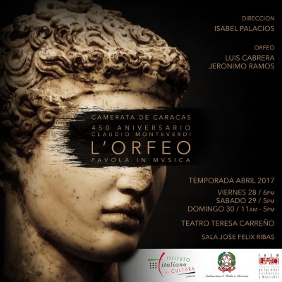 La Camerata de Caracas presenta la Ópera L’ Orfeo este fin de semana