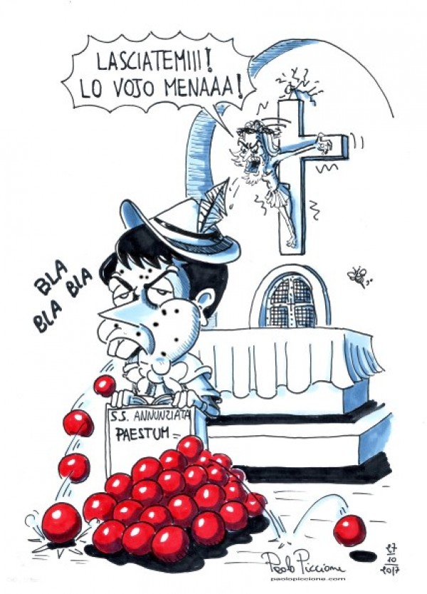 Paestum: sermone politico in chiesa.… Le vignette di Paolo Piccione