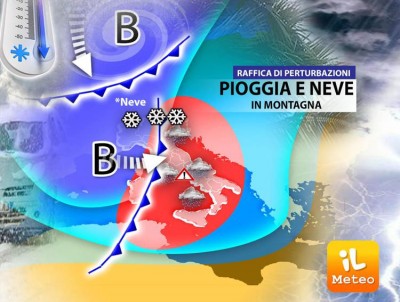 Il maltempo non molla l&#039;Italia: in settimana nubifragi, più freddo e neve