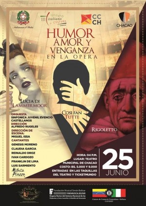 Gala lírica &quot;Humor, amor y venganza en la ópera&quot;, 25 de junio 4:00 pm, Teatro Municipal de Chacao