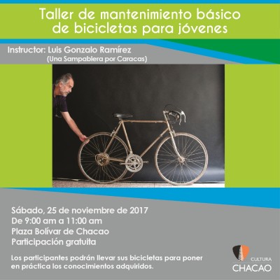 Cultura Chacao ofrece taller gratuito  para el mantenimiento básico de bicicletas