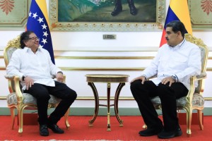 Gustavo Petro y Nicolás Maduro en Caracas (Venezuela), en 2022