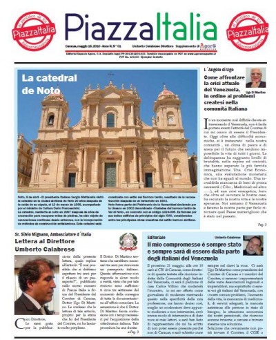 Piazza Italia &quot;el periodico de los italo venezolanos&quot; Maggio Edizione pdf