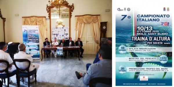 7° Campionato Italiano  di Traina D&#039;Altura 2019 per squadre: a Taranto dal 10 al 13 ottobre