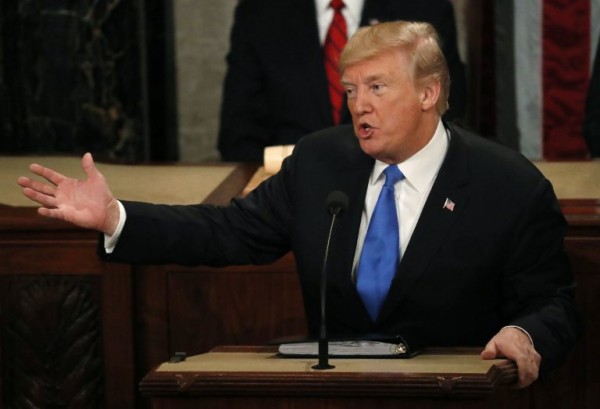 El presidente Donald Trump durante el discurso State of the Unionen el Capitolio de EEUU en Washington