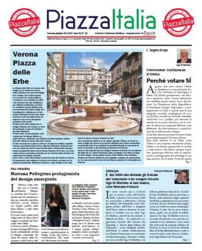Piazza Italia &quot;el periodico de los italo venezolanos&quot; Giugno 2016 Edizione pdf