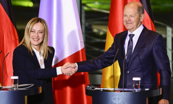 Giorgia Meloni e Olaf Scholz