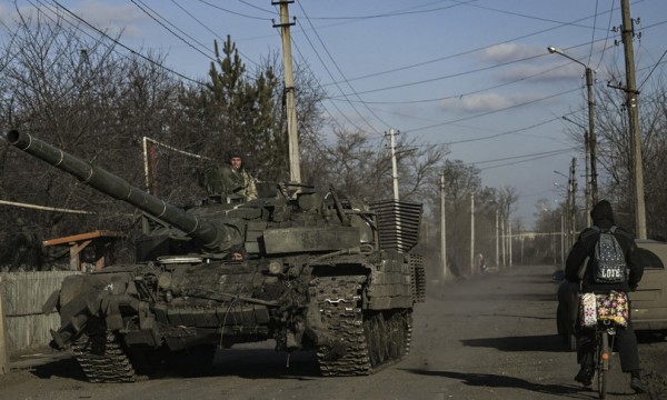 Un carro armato ucraino a Chasiv Yar, presso Bakhmut