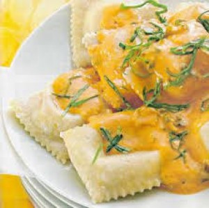Tortelli (Ravioles) de calabaza plato típico cocina mantuana