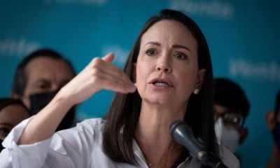 María Corina Machado, leader e candidata alla presidenza dell&#039;opposizione venezuelana interdetta dai pubblici uffici 