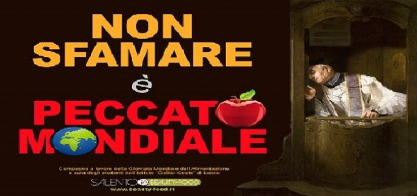 Slogan e poster studenti per Giornata Mondiale Alimentazione «Non sfamare è peccato mondiale»