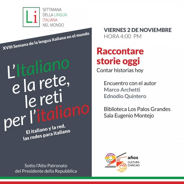 La Semana de la Lengua Italiana en el mundo  llega a la Biblioteca Los Palos Grandes