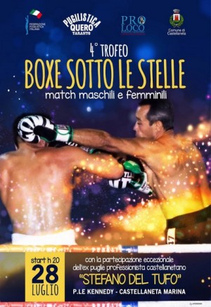 Boxe – Taranto - A Castellaneta Marina il «IV trofeo boxe sotto le stelle»