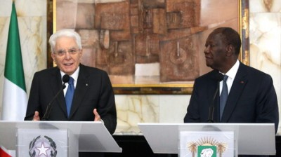 Mattarella junto al presidente de Costa de Marfil.