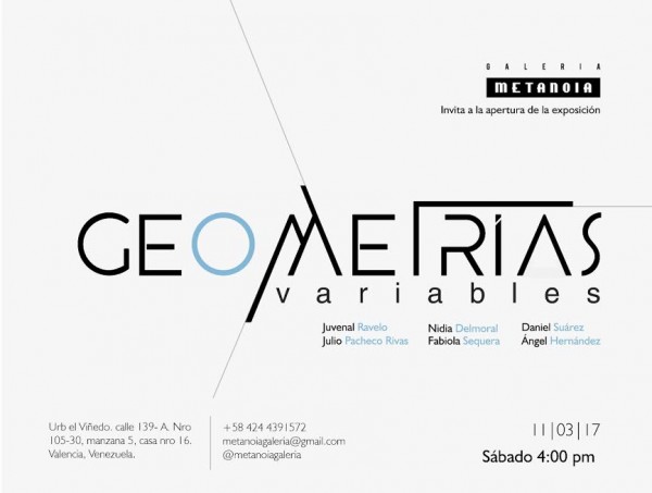 A partir del 11 de marzo la Galería Metanoia abre sus puertas en Valencia con el arte geométrico de seis artistas venezolanos