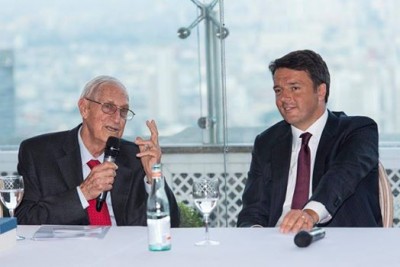 Edoardo Pollastri in una recente foto con Matteo Renzi