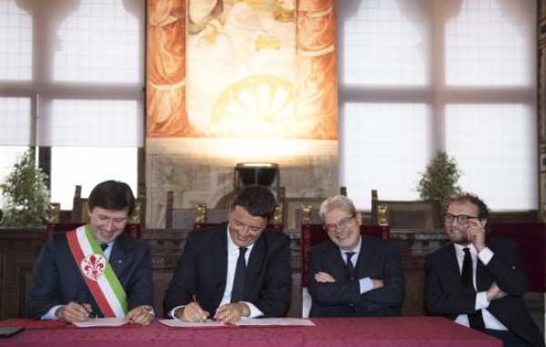 Patto per la città di Firenze, intervento di Renzi e firma