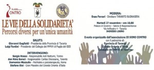 Taranto - Massoneria e Chiesa dialogano sui percorsi della solidarietà martedì convegno a Palazzo del Governo