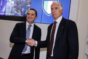 Giovanni Malagó y el ministro de Deportes, Vincenzo Spadafora